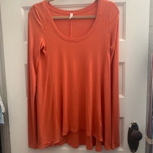 Free People Long Sleeve Ribbed Cotton Tunic